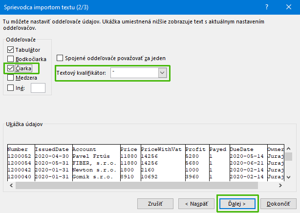 Import dát z CRM systému do Excelu