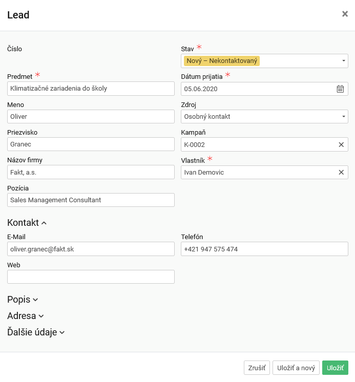 Lead v Gram CRM